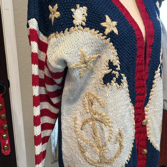 Vintage Casual Corner Limited Addition Hand Knitted American Nautical Cardigan - Picture 3 of 9